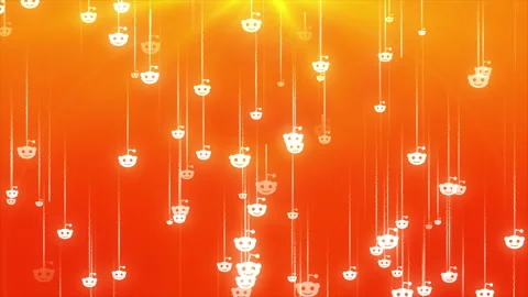 Falling Reddit Icon Background Video stock 194396928
