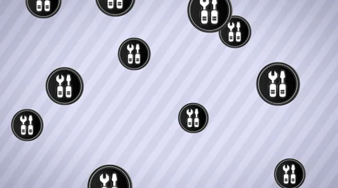 Falling repair icons. Looping. Alpha channel. Stock Footage 63348451
