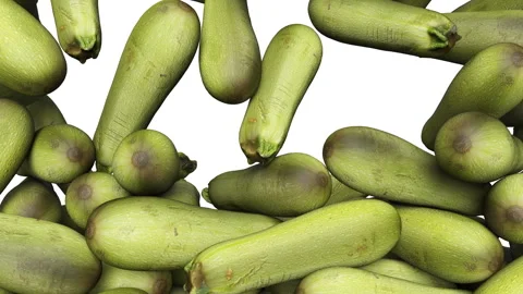 Falling ripe zucchini on white background. 스톡 동영상 285390422