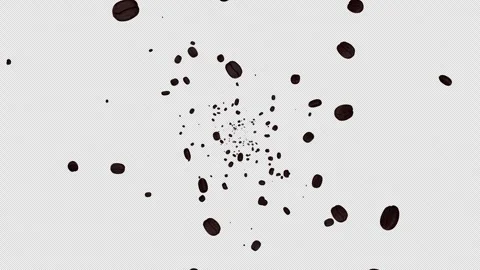 Falling Roasted Coffee Beans Background on Alpha Channel, Loop Video stock 314722662