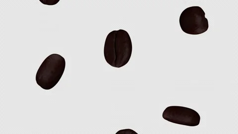 Falling Roasted Coffee Beans Background on Alpha Channel, Loop 库存影片 315586657