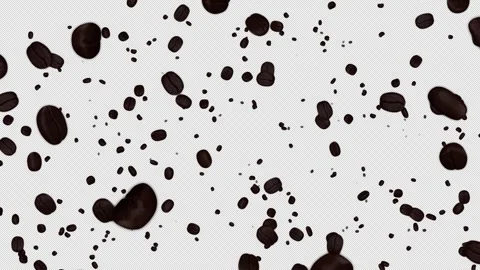 Falling Roasted Coffee Beans Background on Alpha Channel, Loop 库存影片 315587839