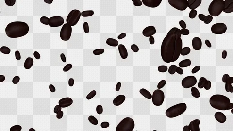 Falling Roasted Coffee Beans Background on Alpha Channel, Loop 库存影片 318199463