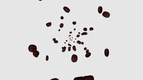 Falling Roasted Coffee Beans Background Vidéo 320982254