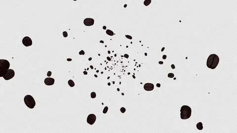 Falling Roasted Coffee Beans Background, Loop Stockbeeldmateriaal 329924319