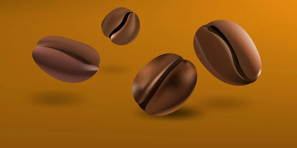 Falling roasted coffee beans Illustrazione stock