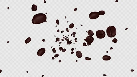 Falling Roasted Coffee Beans Transition on Alpha Channel, Loop 库存影片 316766652