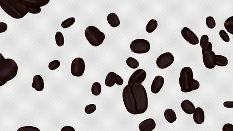 Falling Roasted Coffee Beans Transition on Alpha Channel, Loop 库存影片 317278303