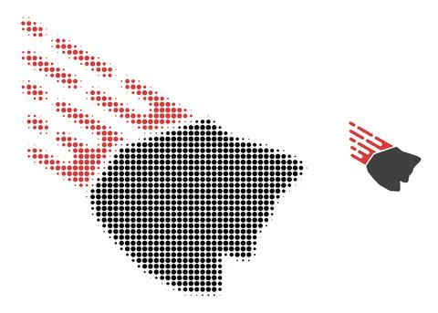 Falling Rock Stone Halftone Dot Icon Illustrazione stock