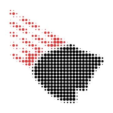 Falling Rock Stone Halftone Dotted Icon Ilustração Stock