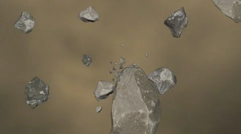Falling rocks animation Stock Footage 34412885