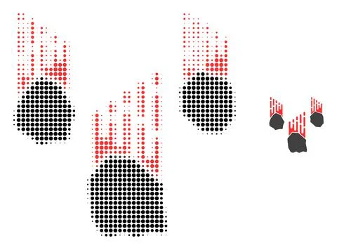 Falling Rocks Halftone Dot Icon Illustrazione stock