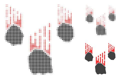 Falling Rocks Halftone Dotted Icon Ilustração Stock