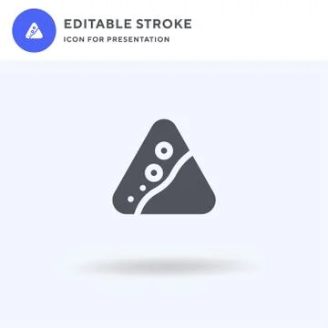 Falling Rocks icon vector, filled flat sign, solid pictogram isolated on whit Stock Illustration