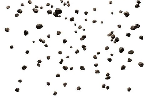 Falling rocks  isolated on white background. 3d rendering illustration. Stock Photos