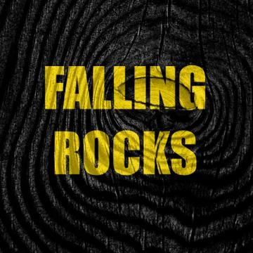 Falling rocks sign Stock Illustration