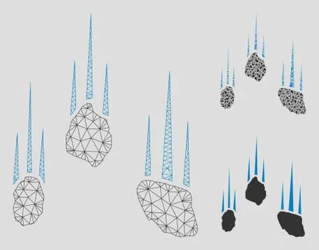 Falling Rocks Vector Mesh Network Model and Triangle Mosaic Icon Stockillustratie