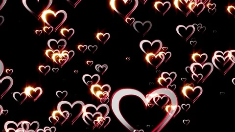 Falling romantic hearts Vídeo Stock 69932841