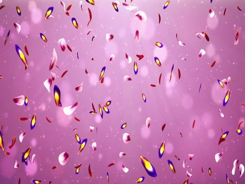 Falling Romantic Red Pink Purple Sakura Flower Petals Flying Background Loop 4k Stock Footage 71412930