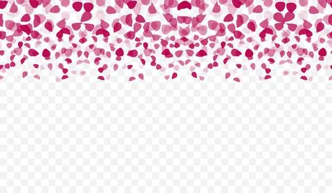 Falling Rose Petals Seamless Border, Frame Stock Illustration
