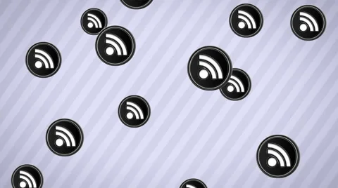 Falling rss icons. Looping. Alpha channel. Stock Footage 63349277