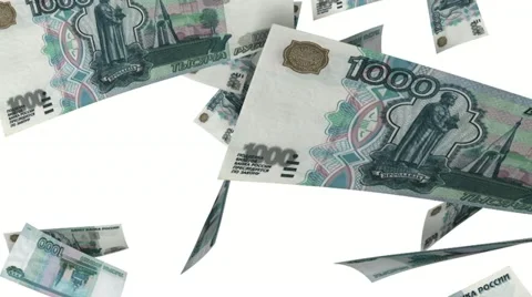 Falling Rubles (Loop on White) Stock-Footage 11517568