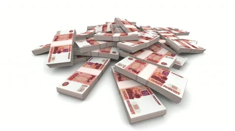 Falling Rubles Packs - Realistic Video stock 11278044