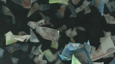 Falling Russian Ruble banknotes 4K Loopable Stock Footage 144254829