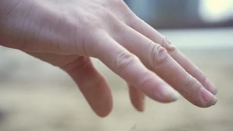 Falling sand, somebody was playing with the sand. Stock Footage 171695296