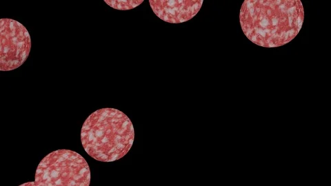 Falling Sausage Slices Loop, Cute Seamless Food Animation 4K Vidéo 306240562