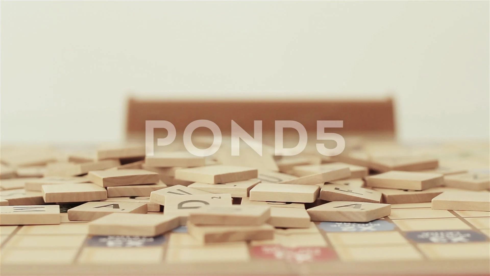 Falling Scrabble Pieces, View of Wooden , Stock Video