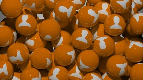 Falling Screen Balls Transition Animation with User Symbol Stock Footage 98760533
