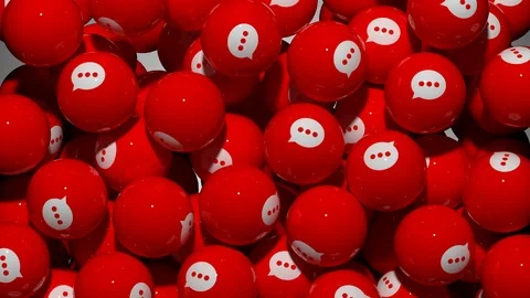 Falling Screen Balls Transition Animation with Sheech Symbol Stock Footage 98767622