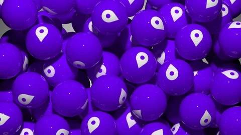 Falling Screen Balls Transition Animation with Direction Symbol Stock Footage 98767730