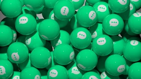 Falling Screen Balls Transition Animation with Speech Symbol Stock-Footage 98768621