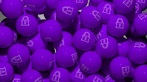 Falling Screen Balls Transition Animation with Lock Symbol Video stock 98769637