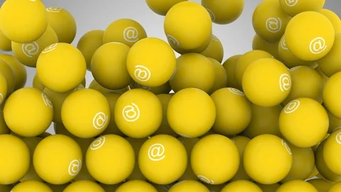 Falling Screen Balls Transition Animation with E-mail Symbol Stock Footage 99462928