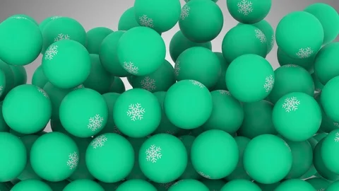 Falling Screen Balls Transition Animation with Snowflake Stock Footage 99487356