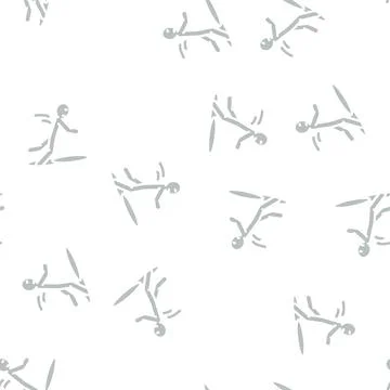 Falling into sewer accident glyph vector seamless pattern Stock Illustration