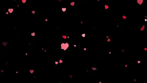 Falling shaped red hearts on a black background Stock-Footage 262130672