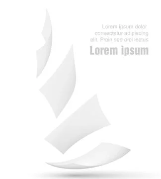 Falling sheets of paper Stock Illustration