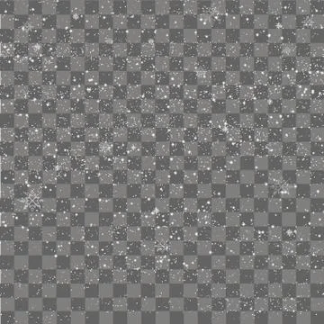 Falling shining snow or snowflakes on transparent background Stock Illustration