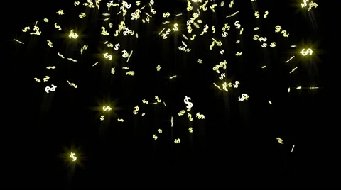Falling shiny dollar signs Stock Footage 63420652