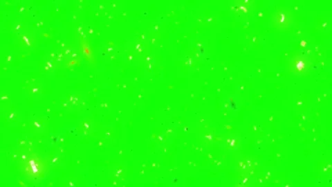 Falling shiny gold confetti stream on bright green chroma key background loop Stockbeeldmateriaal 344647906