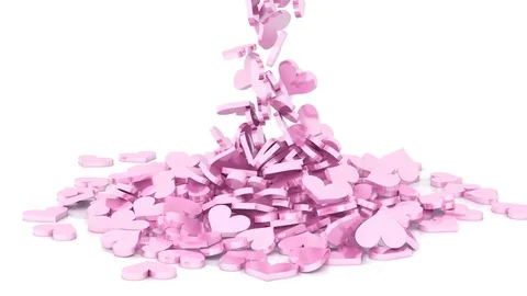 Falling shiny hearts Stock Footage 72011174