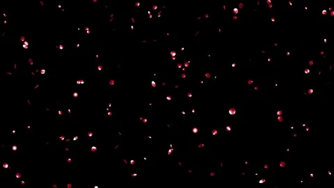 Falling shiny Red foil Confetti on Black Background With Matte Channel Stock Footage 279876082