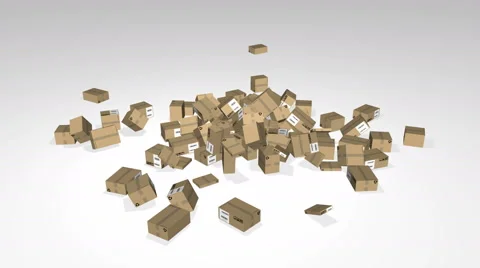 Falling shipping boxes Stock Footage 65222378