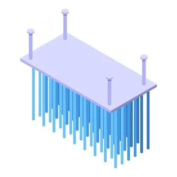 Falling shower head icon isometric vector. Water bath Stock Illustration