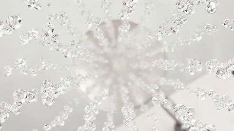 Falling shower water drops in 4K super slow motion Stock Footage 87495300