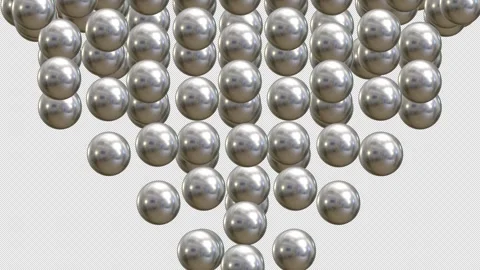 Falling Silver Ball Curtain Transition Transparent Background Alpha Channel Stock Footage 267310168